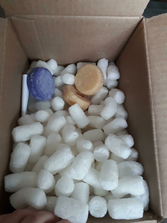 Shout Out To Lush. Last Time I Ordered Their Bar Shampoo, They Came With A Plastic Wrapping, But This Time They Were Tossed Right In The Box As Is!