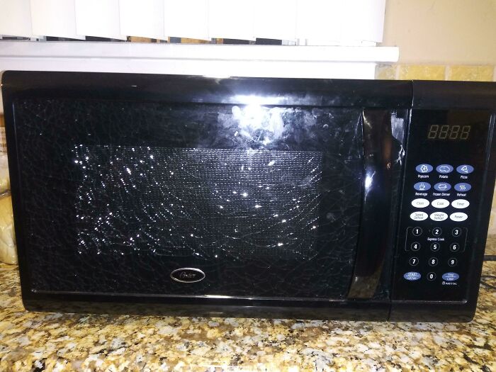 Thanksgiving Night. The Perfect Time For The Microwave Door To Shatter