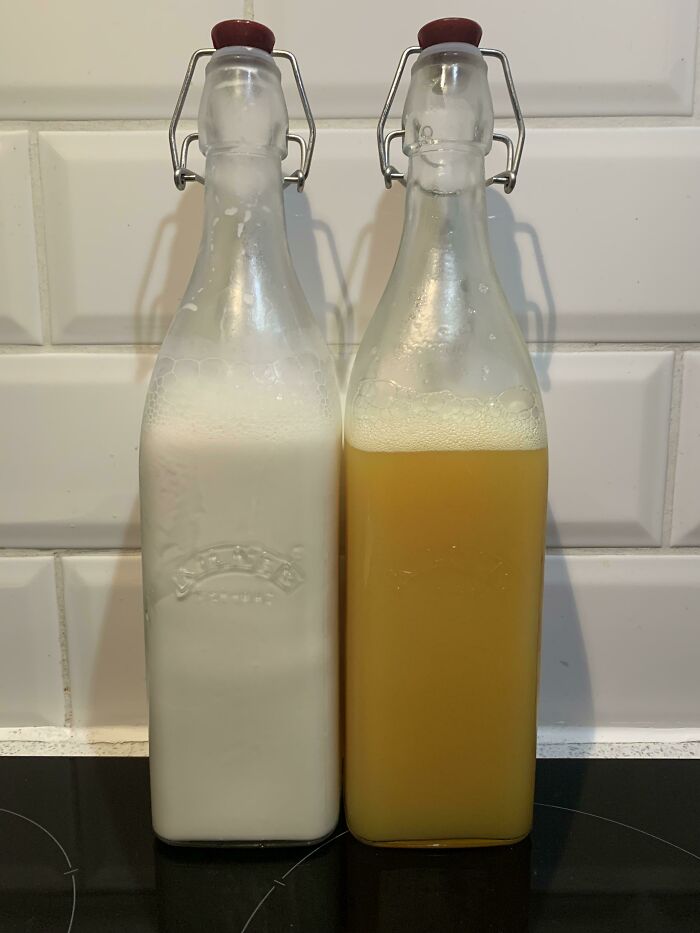 Started Making My Own Oat Milk And Fruit Juice; I Hated How Many Cartons I’d Go Through. Using The Combined Pulp From Both To Make Some Experimental Bars. First Of Many Steps Toward A Zero Waste Household!