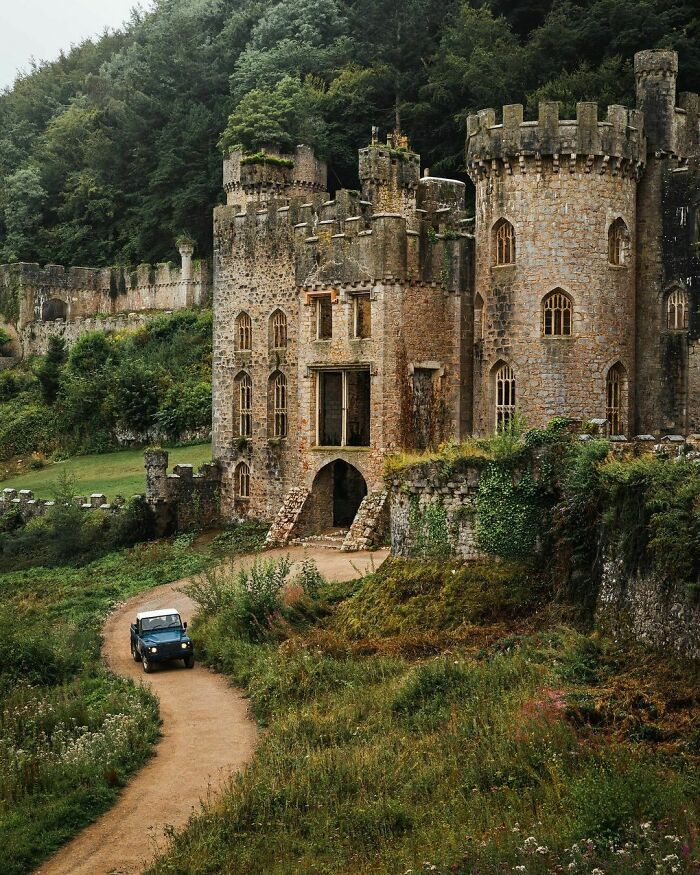The Overgrown Ruins Of The 19th Century Gwrych Castle Located In Conwy County Borough, Wales, UK