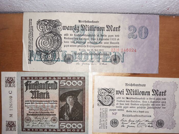 Found Some Weimar Hyper-Inflation Banknotes While Going Through An Old Trunk