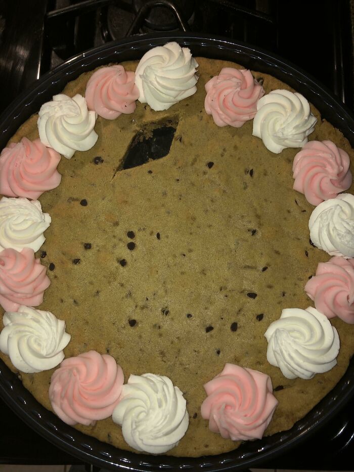The Way My Boyfriend Cut A “Taste” Out Of This Cookie Cake