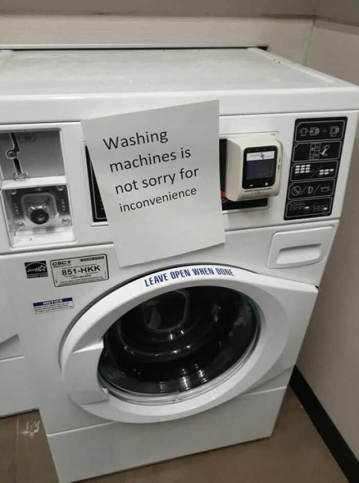 Washing Machine Is Done Apologizing