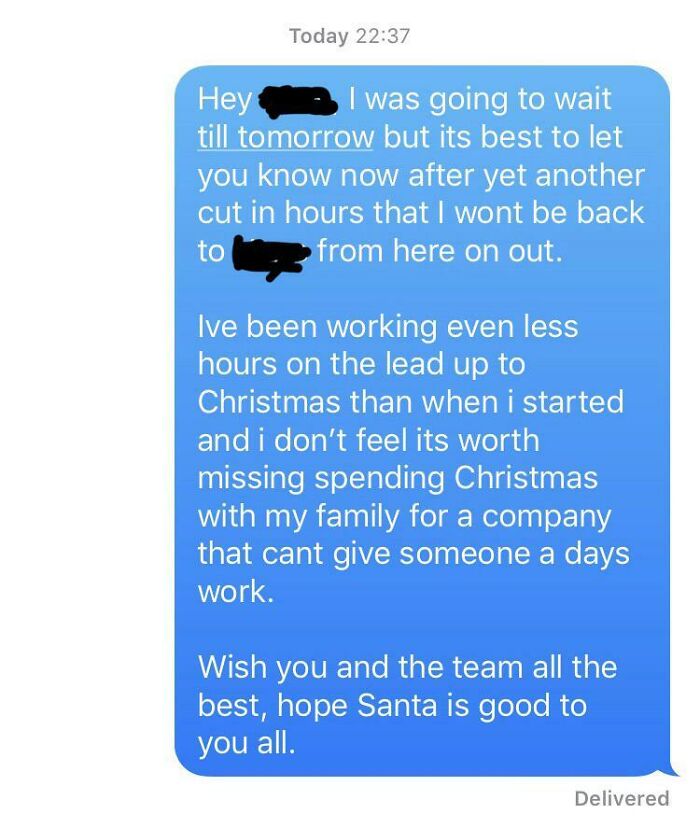 Thought Youd Like My Instant Resignation Text, No Response