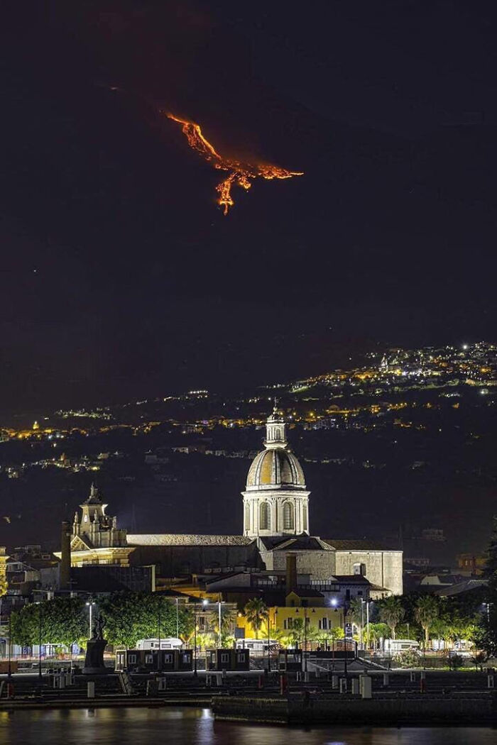 Eruption On Etna Creates A View Which Is Like A Phoenix