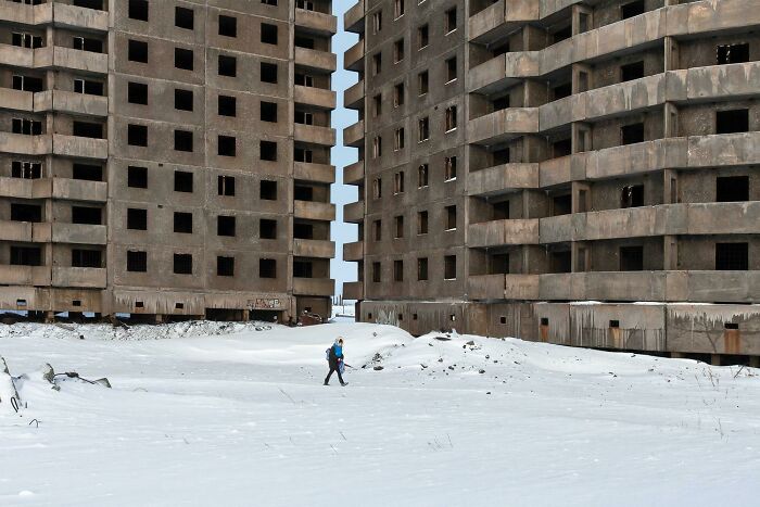 Abandoned Buildings In Norilsk In Siberia
