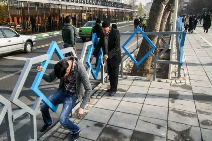 Trying To Cross The Street? Bummer. The Street Is Only For Cars. Tehran