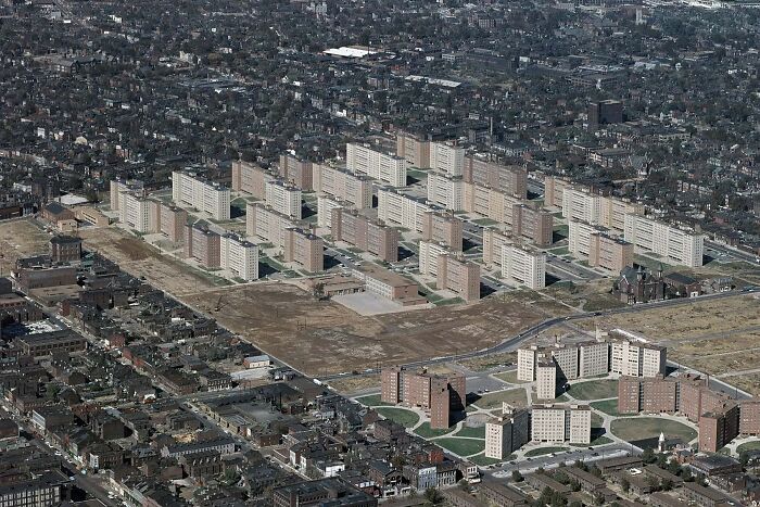 The Pruitt-Igoe Slums In St. Louis. There's A Great Documentary About This Urban Hell Called The Pruitt-Igoe Myth