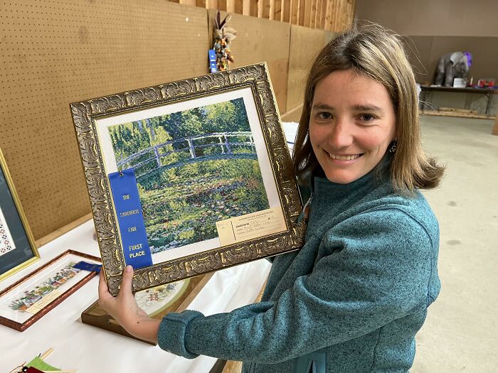 I Won First Place At The Fair This Weekend For My Cross Stitch!