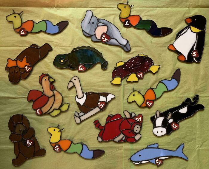 I Made Stained Glass Beanie Babies