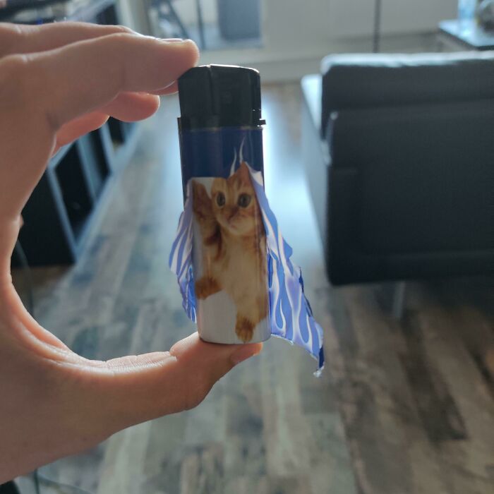 My Lighter Has Another Graphic Of A Cute Kitty Underneath The First One