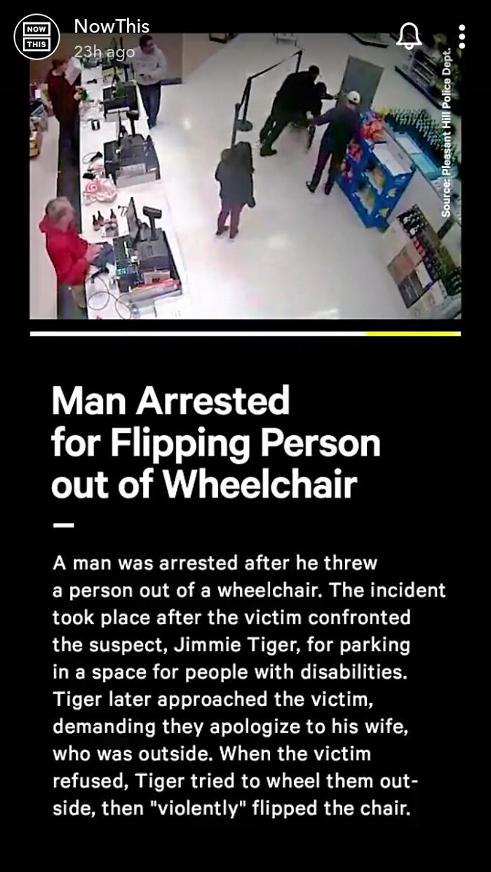 Man Flips A Person Out Of His Wheelchair For A Parking Spot