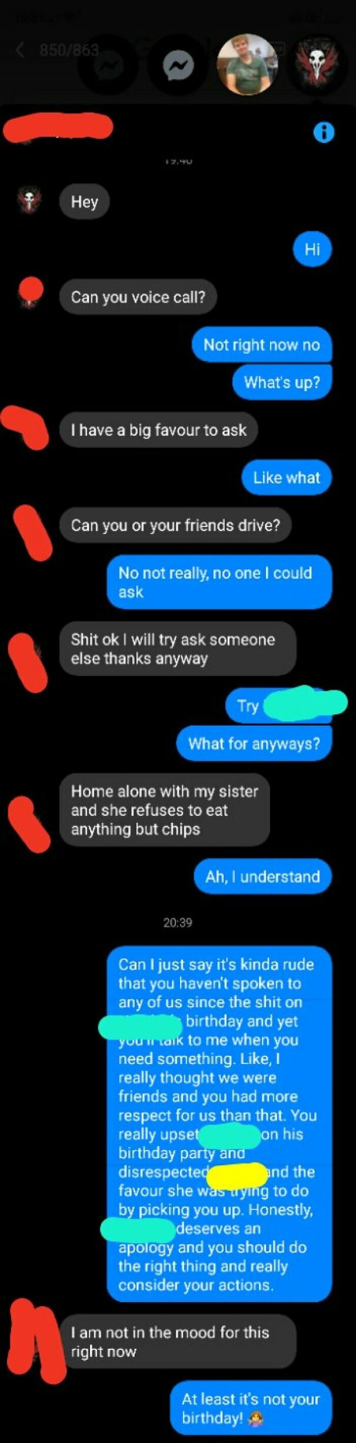 Last Heard From This Guy (19) Nine Months Ago, When He Called My Best Friend (Green, 19m) A C**t On His Birthday Because Another Friend Was Late Picking Him Up For The Party