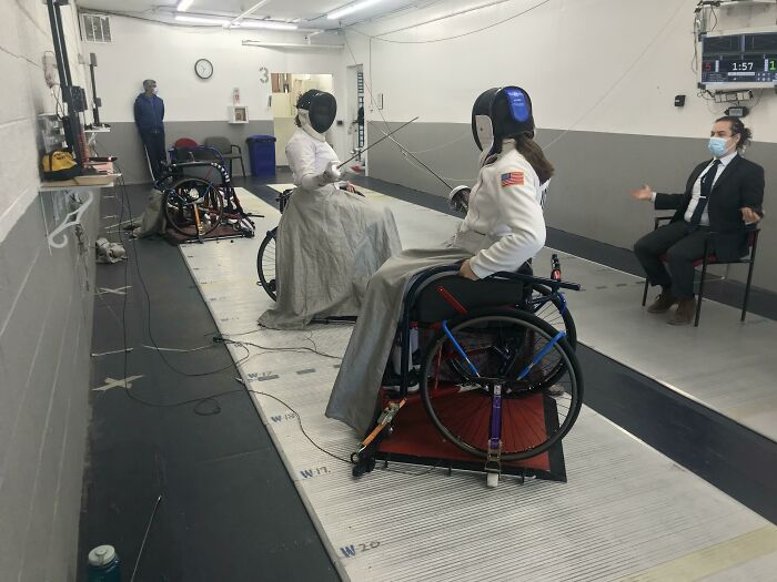 My Able Bodied Wife Found Herself In A Fencing Tournament With A Wheelchair Restricted Opponent