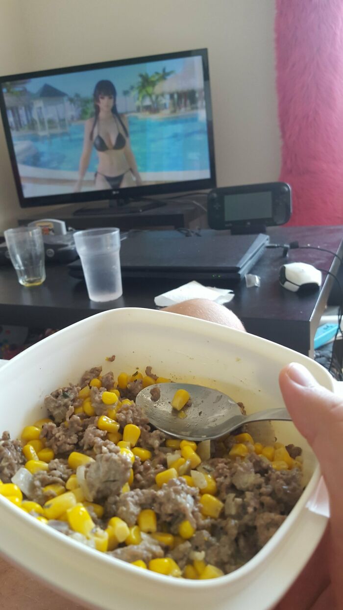 My Friend Just Sent Me This, It's Corn And Catfood (He Sweares It Tastes Better Than It Sounds)