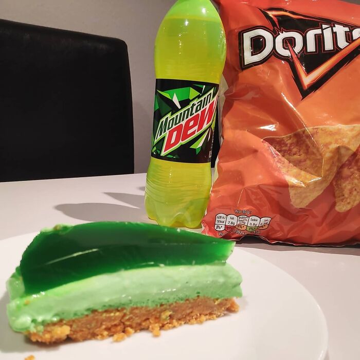 Mountain Dew Dorito Cheesecake. Its Not That Bad