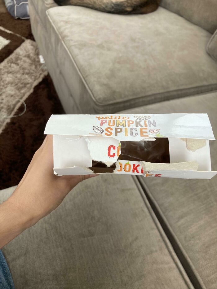 The Way My Husband Opened This Box Of Cookies. Now There’s No Way To Close It