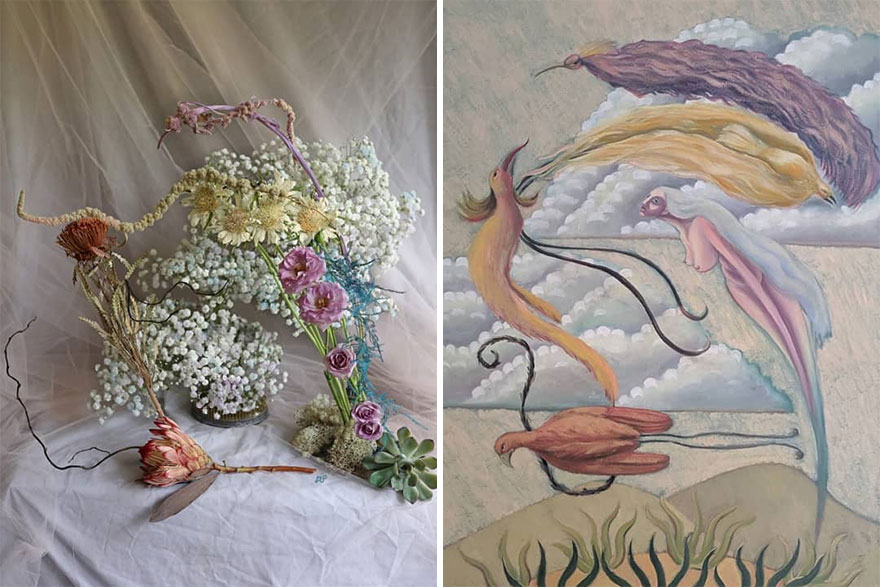 Artist Performs Floral Interpretations Of Great Works Of Art