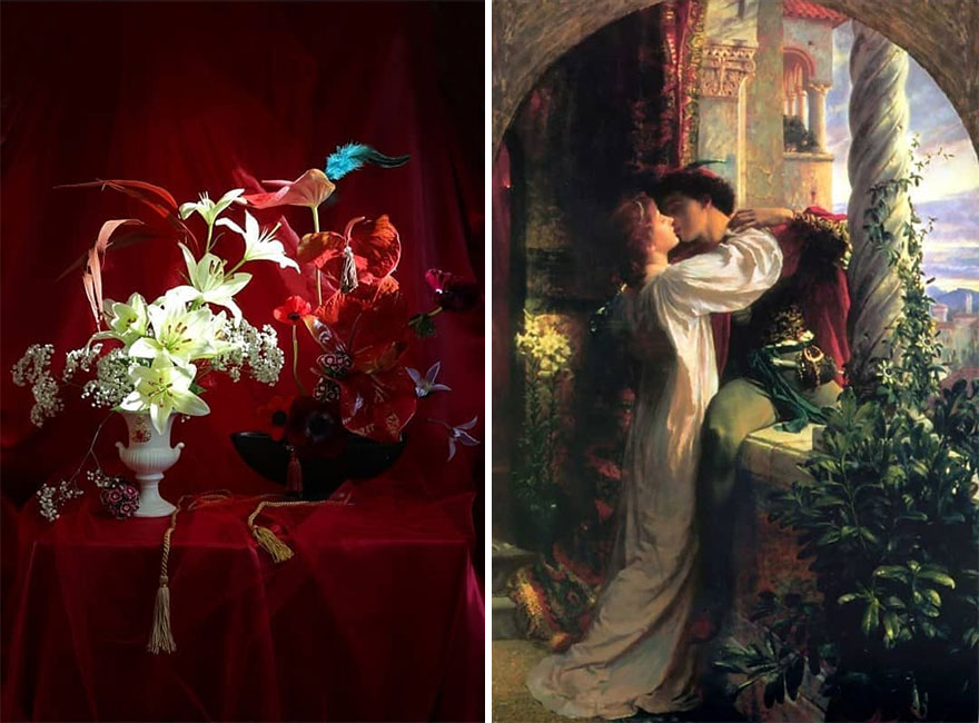 Artist Performs Floral Interpretations Of Great Works Of Art