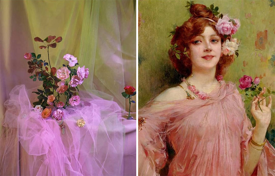 Artist Performs Floral Interpretations Of Great Works Of Art