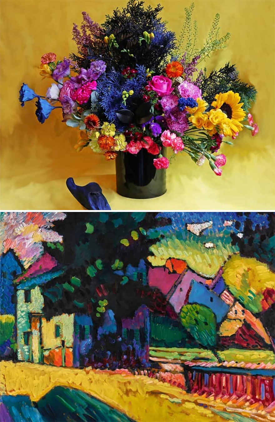 Artist Performs Floral Interpretations Of Great Works Of Art