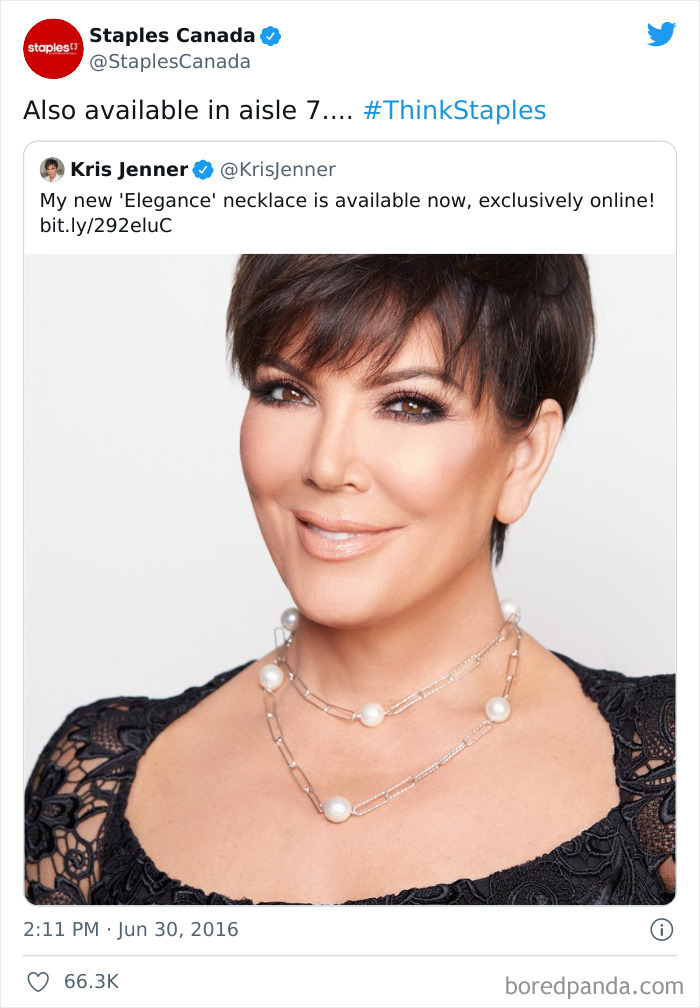 Staples Mocking Kris Jenner's New Necklace