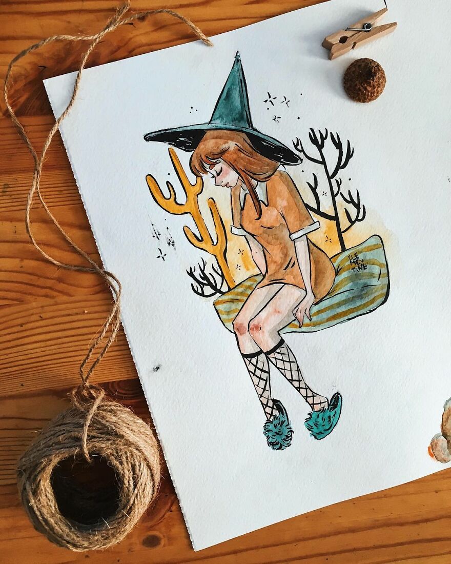 I Left My Job To Be A Full-Time Illustrator A Few Months Ago, Here Are 21 Cute Moments I Created With Watercolor And Ink