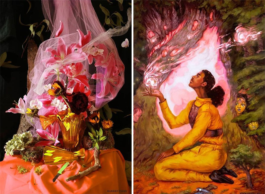 Artist Performs Floral Interpretations Of Great Works Of Art