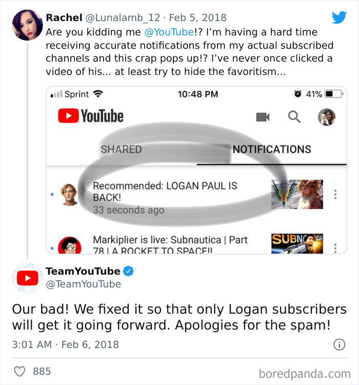 Youtube "Accidentally" Gives Mass Notifications About A Logan Paul Video To People That Aren't Subscribed To Him
