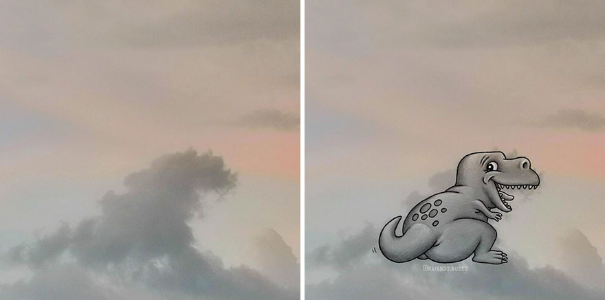 Artist Created Drawings Inspired By Cloud Shapes