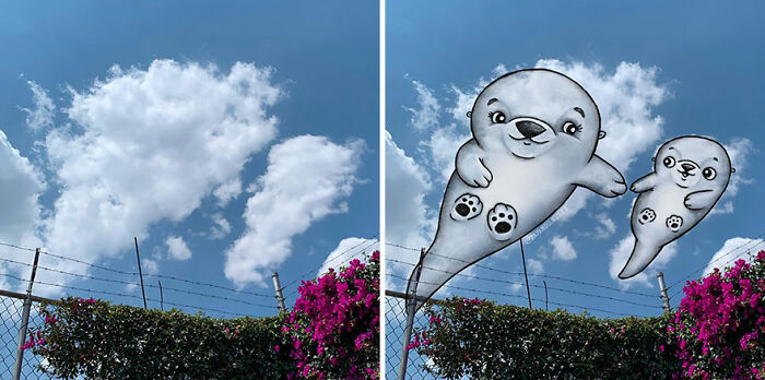 Clouds Come Alive As Cute Animals In The Drawings Of This Artist (80 Pics)