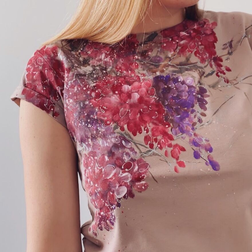 Artist Katya Yakush Paints With Acrylics On Clothes