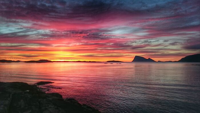 Sunset On Sommarøy, In The Northern Part Of Norway