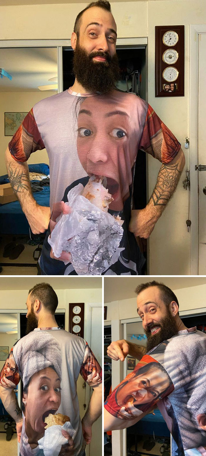 I Had A Shirt Made With Unflattering Pictures Of My Wife