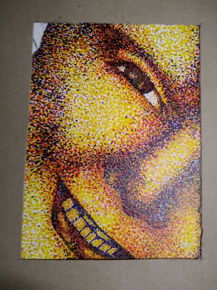 Pointillism With Sharpies On Canvas: My Son