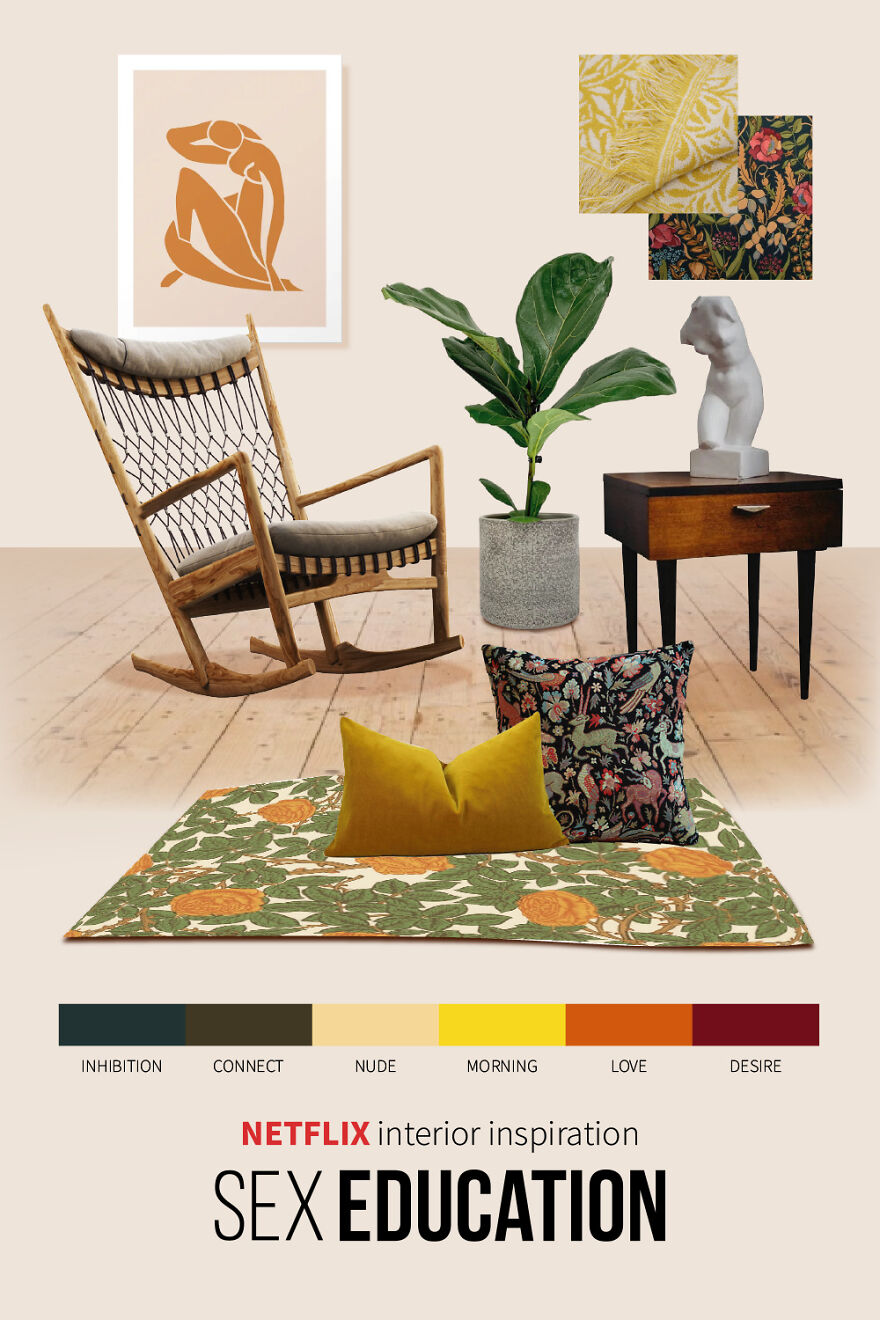 We Created 8 Interior Design Moodboards Inspired By Popular Netflix Shows We Created 8 Interior Design Moodboards Inspired By Popular Netflix Shows