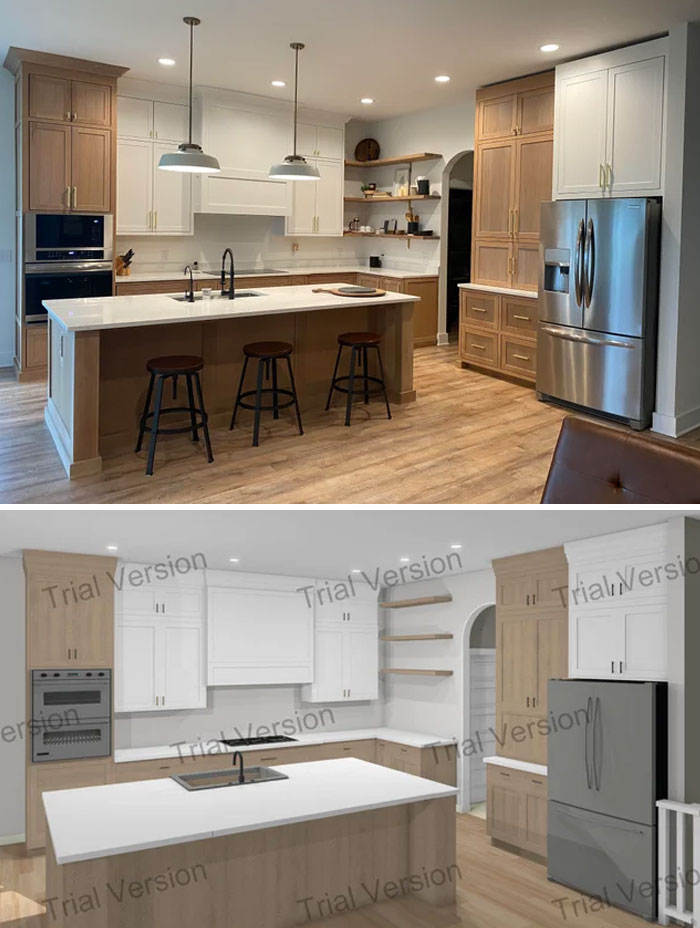 Custom Kitchen By My Husband And I - From Rendering To Real Life