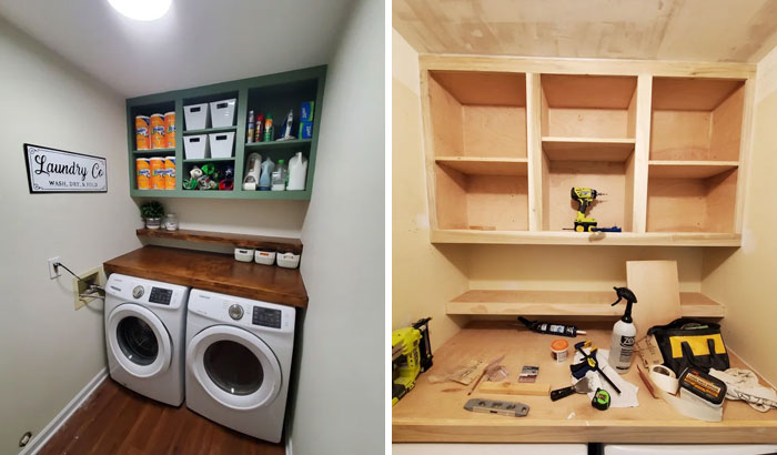Laundry Room Folding Shelf And Cabinetry