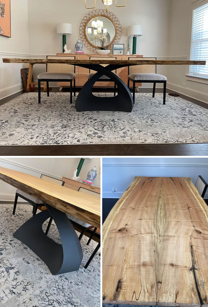 My Wife Said Absolutely No To The Slabs When I Was Picking Them, I Present The Georgia O’keefe Spalted Maple Dining Table