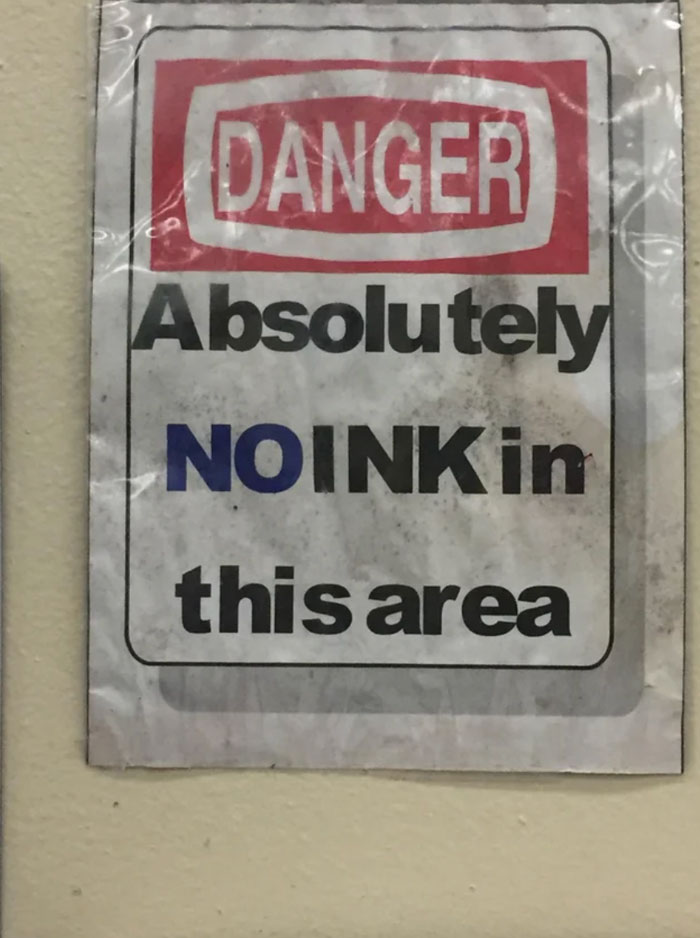 Absolutely Noink In This Area
