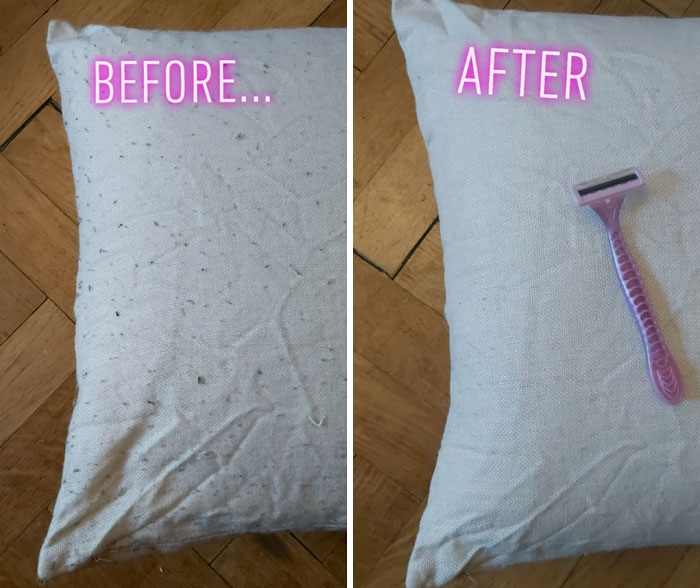 My Favourite Throw Pillows Had Those Annoying Fluff Bits On Them. Went Over Them With A Cheap Razor And Love The Outcome!