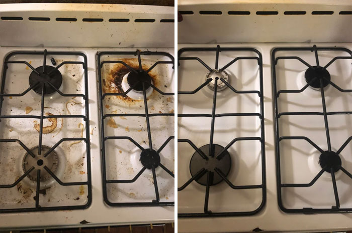 Before And After Of Cleaning My Stove Top! I Was Feeling A Little Embarrassed About Sharing This But I’m Hoping It May Help Inspire Others!