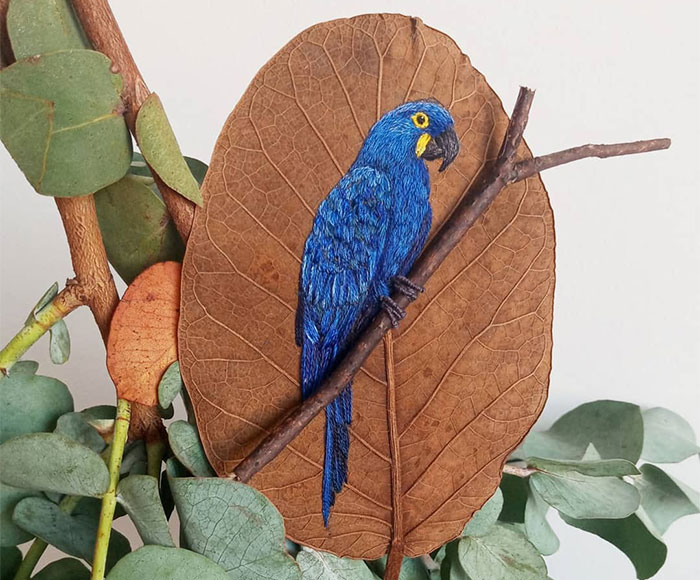 This Artist Inherited Her Mother’s Talent For Handicrafts And Created A Type Of Embroidery On Leaves (59 Pics)