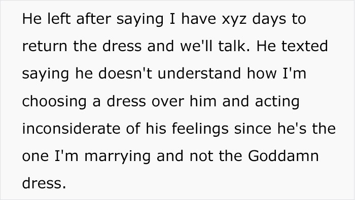 “Only Smart Brides Save Money”: Fiancé Loses It After Finding Out His Wife-To-Be Spent $400 Of Her Own Money On A Wedding Dress “Only Smart Brides Save Money”: Fiancé Loses It After Finding Out His Wife-To-Be Spent $400 Of Her Own Money On A Wedding Dress