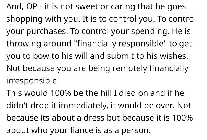“Only Smart Brides Save Money”: Fiancé Loses It After Finding Out His Wife-To-Be Spent $400 Of Her Own Money On A Wedding Dress “Only Smart Brides Save Money”: Fiancé Loses It After Finding Out His Wife-To-Be Spent $400 Of Her Own Money On A Wedding Dress