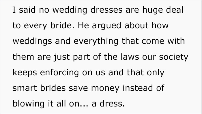 “Only Smart Brides Save Money”: Fiancé Loses It After Finding Out His Wife-To-Be Spent $400 Of Her Own Money On A Wedding Dress