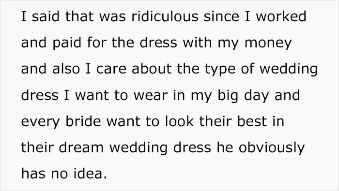 “Only Smart Brides Save Money”: Fiancé Loses It After Finding Out His Wife-To-Be Spent $400 Of Her Own Money On A Wedding Dress “Only Smart Brides Save Money”: Fiancé Loses It After Finding Out His Wife-To-Be Spent $400 Of Her Own Money On A Wedding Dress