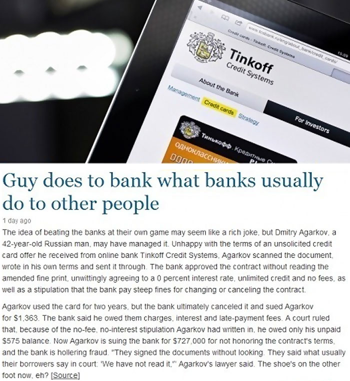 Guy Does To Bank What Banks Usually Do To Other People