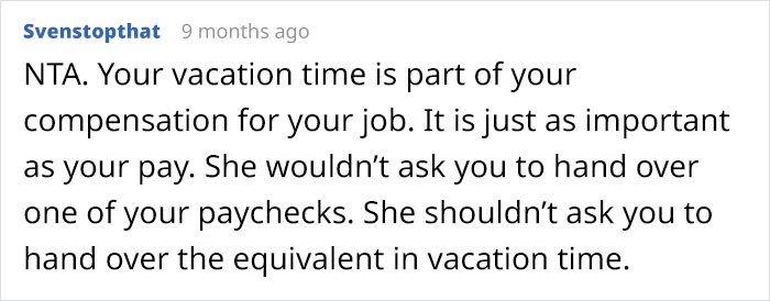 Childless Woman Refuses To Give 6 Of Her Paid Vacation Days To A Coworker With Three Kids, Office Drama Ensues