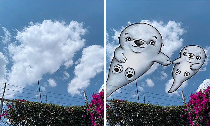 Clouds Come Alive As Cute Animals In The Drawings Of This Artist (80 Pics)